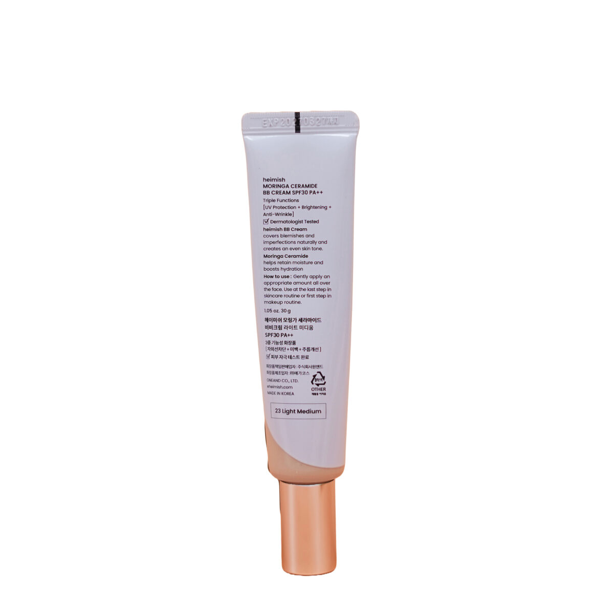 Heimish Moringa Ceramide BB Cream SPF30 PA++ 30g #23N LIGHT MEDIUM - Image 2